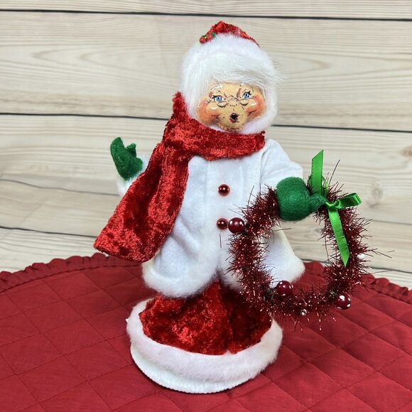 Annalee 2014 Merry Mint Mrs Santa Claus 9” Doll Christmas Wreath w/Tags - 400114 - Picture 12 of 12